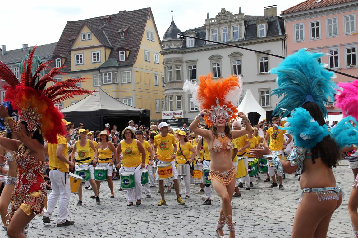 Uniao do Samba in Coburg beim 25. Internationalem Samba Festival –  Sambatrommeln in Augsburg, München, Dillingen, Peiting